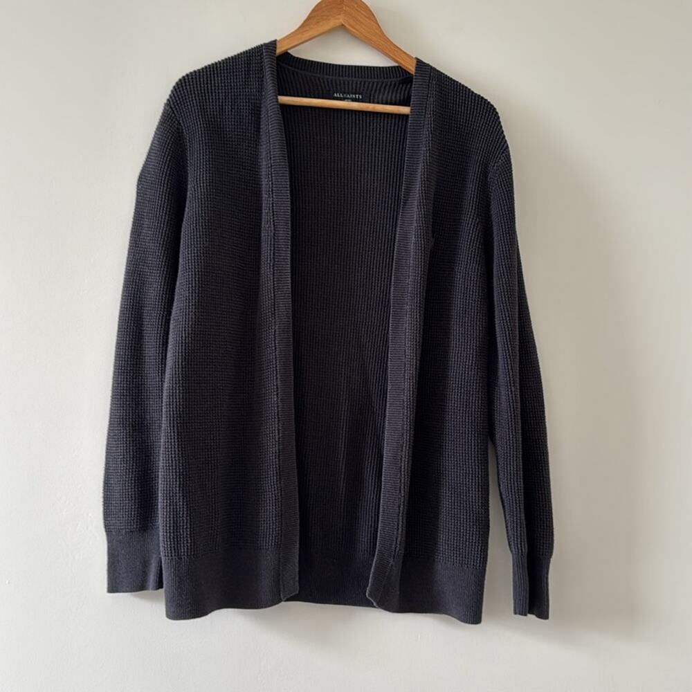 All Saints Trias 100% Cotton Dark Grey Cardigan Size Small - Picture 2 of 6